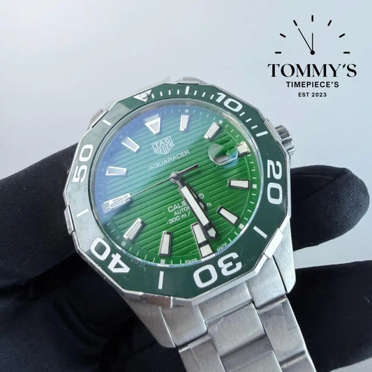 AAA+ Aquaracer Calibre 5 300M 43mm Green Dial-Stainless Steel Bracelet (Green Bezel) Watches