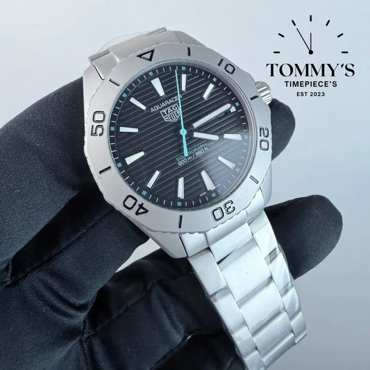 AAA+ Aquaracer Professional 200 Solargraph 40mm Black Dial-Stainless Steel Bracelet (Silver Bezel) Watches