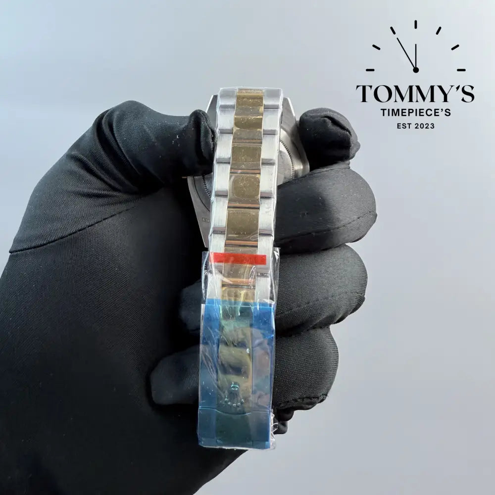 AAA + Datejust White Dial (Bimetal Gold) On Oyster With Smooth Bezel