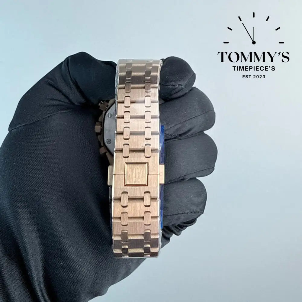 AAA+ Royal Oak Chronograph 41mm Black ’Grande Tapisserie’ Dial-Steel Bracelet