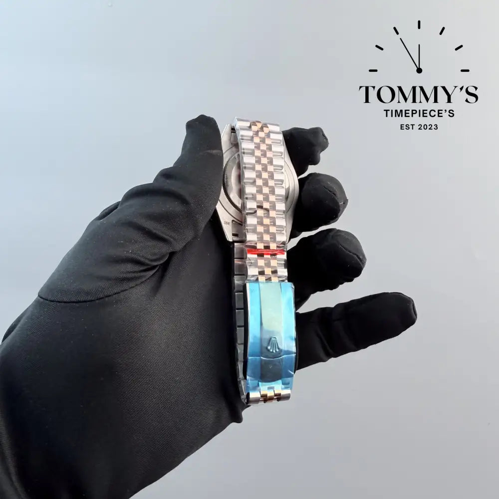 AAA + Datejust 41mm Wimbledon Dial (Bimetal Rose Gold) Jubilee With Fluted Bezel