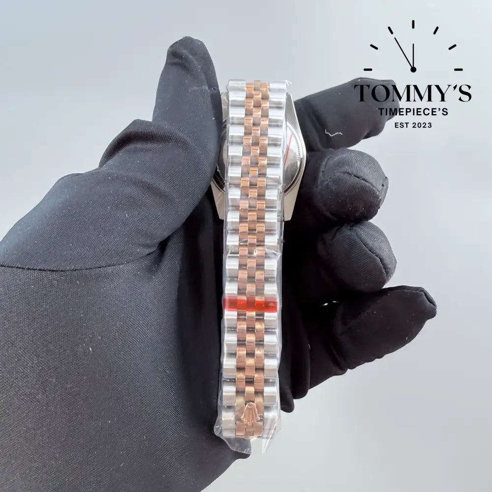 AAA + Ladies Datejust 28mm White Dial (Bimetal Rose Gold) Jubilee With Diamond Bezel