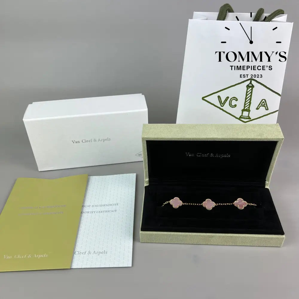 Rose Gold Vca Bracelet Sets With Box Bag And Certificate