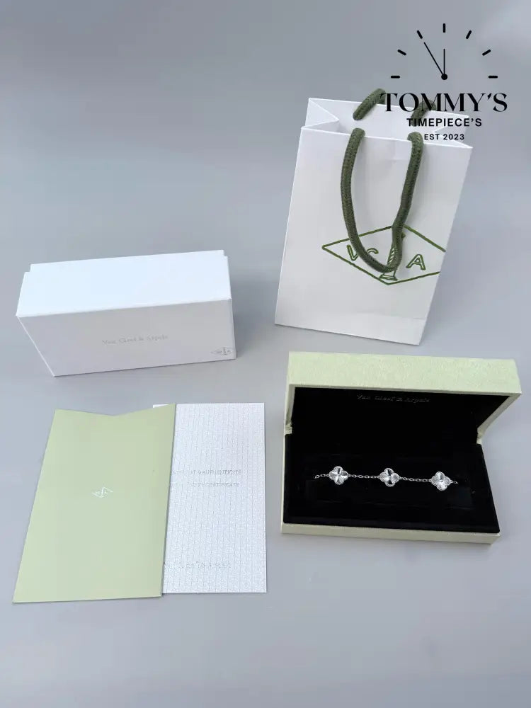 Silver VCA Bracelet Sets With Box Bag And Certificate