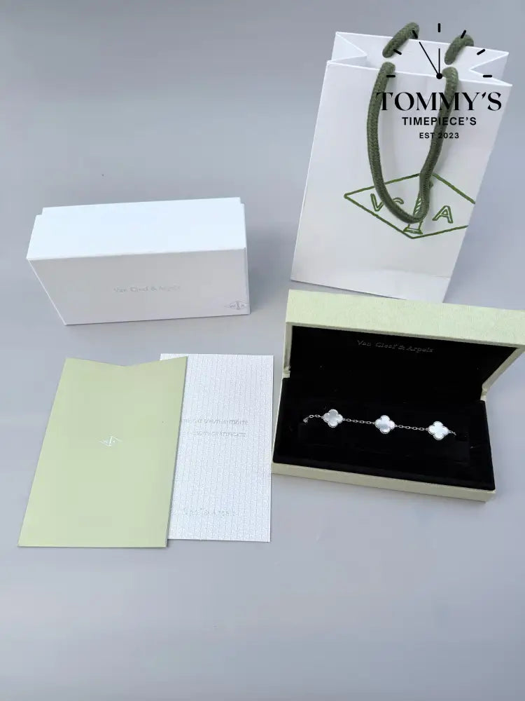 Silver VCA Bracelet Sets With Box Bag And Certificate