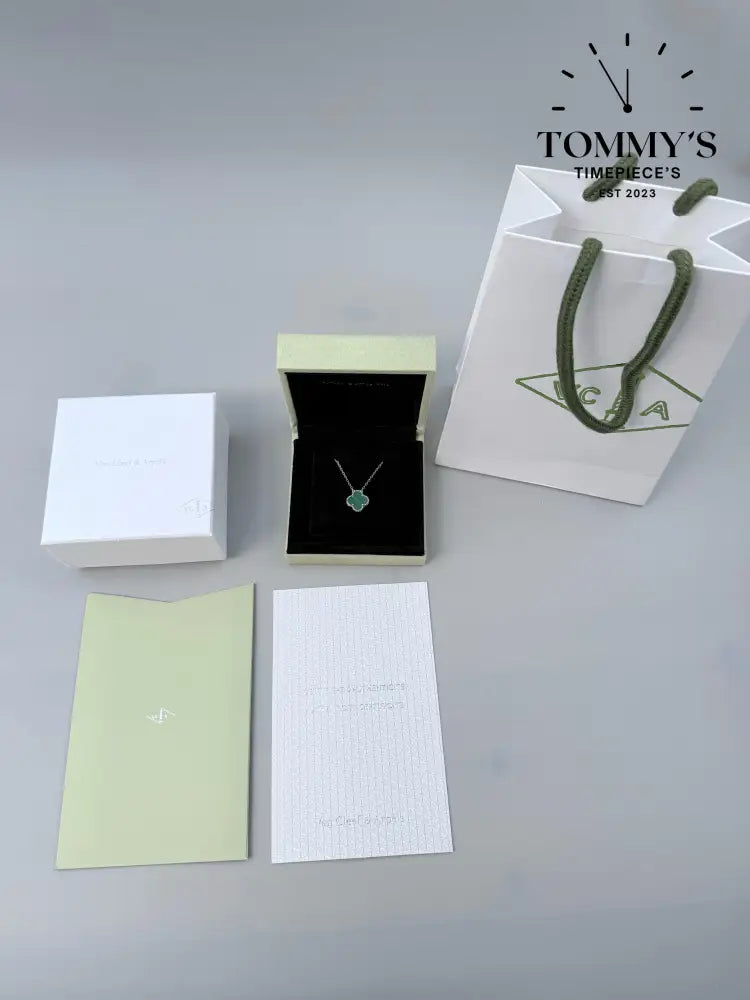 Silver VCA Necklace With Box Bag And Certificate