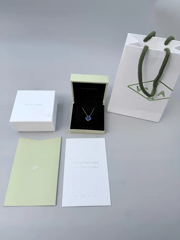 Silver VCA Necklace With Box Bag And Certificate