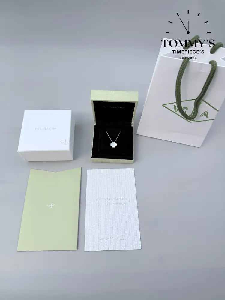 Silver VCA Necklace With Box Bag And Certificate