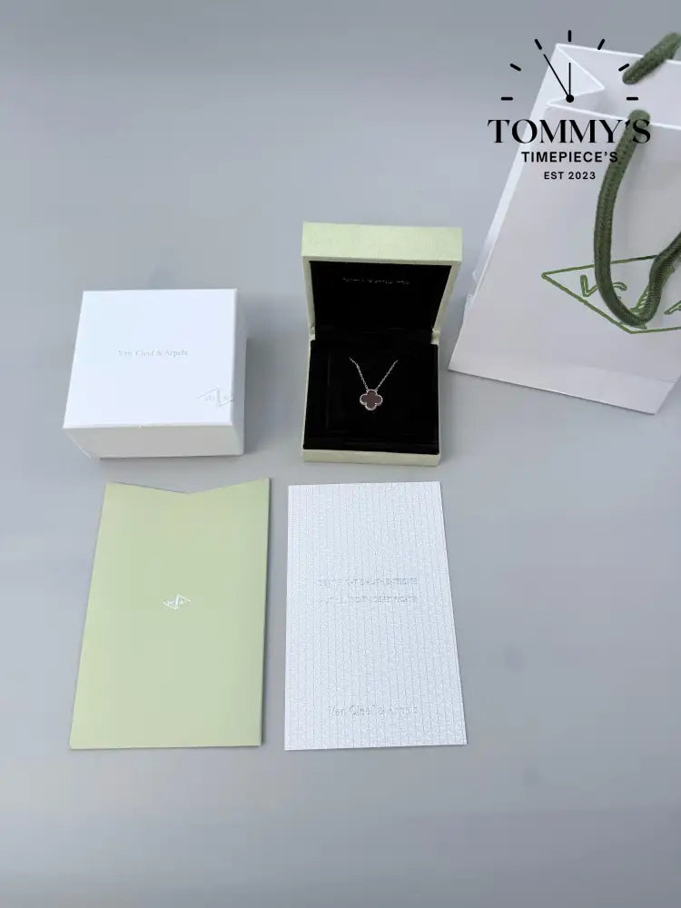 Silver VCA Necklace With Box Bag And Certificate