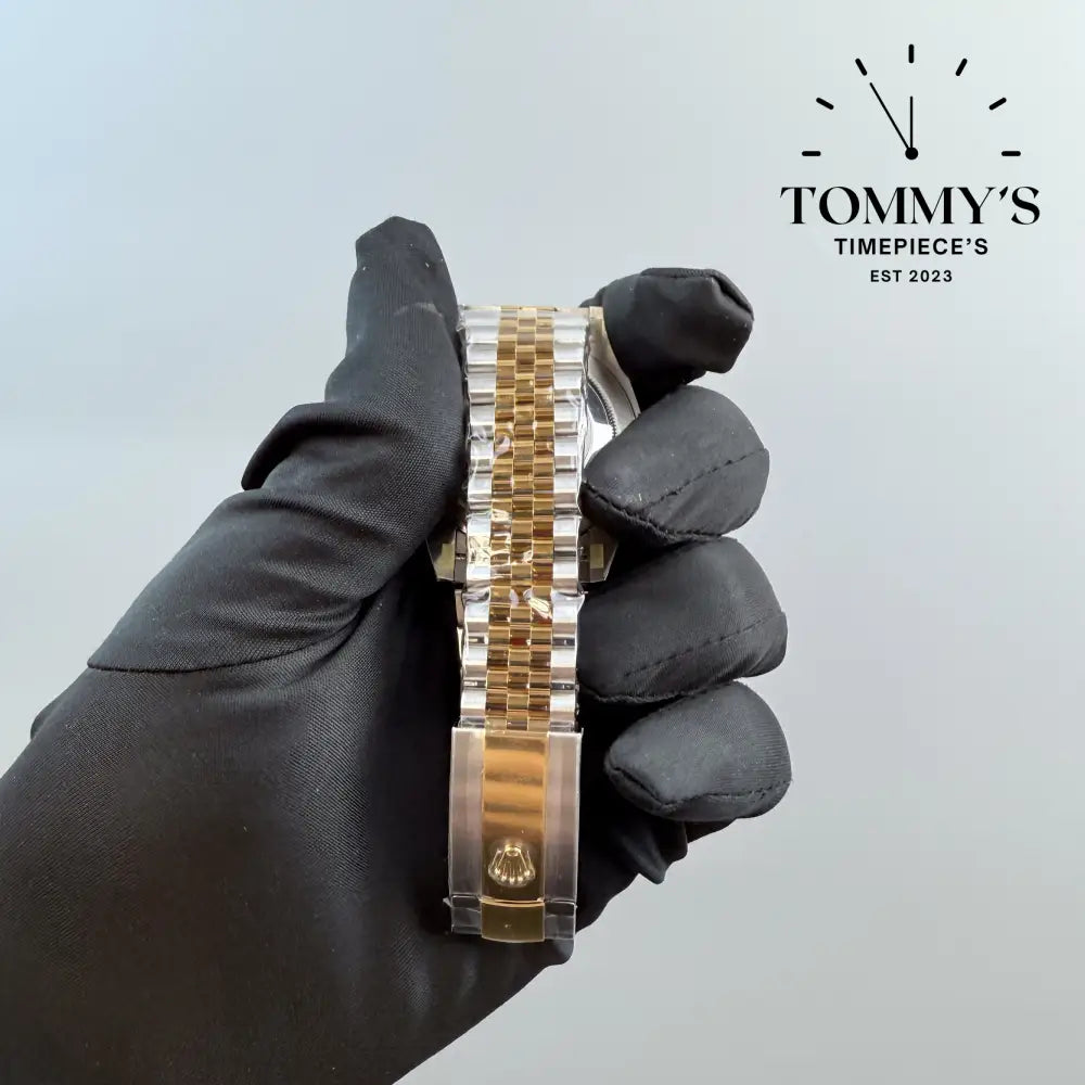 Superclone Datejust 41mm Gold Dial (Bimetal Gold) On Jubilee With Fluted Bezel