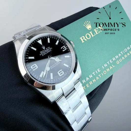 Superclone Explorer (224270) 40mm Black Dial-Oyster Bracelet (Silver Smooth Bezel) Watches