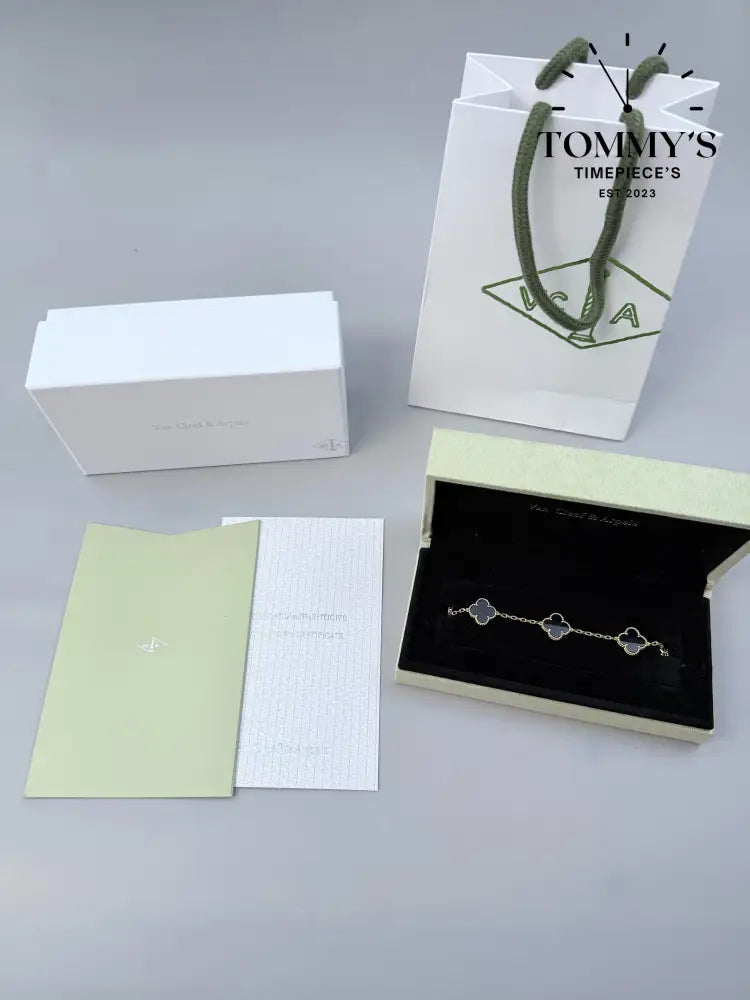 Yellow Gold VCA Bracelet Sets With Box Bag And Certificate