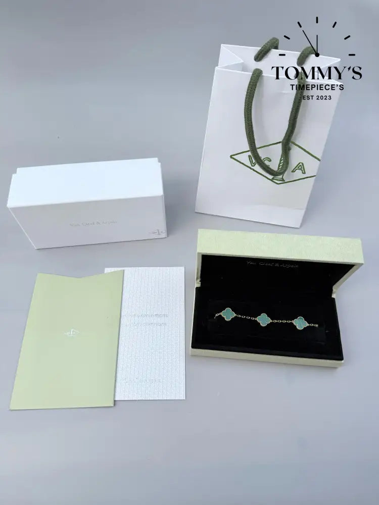 Yellow Gold VCA Bracelet Sets With Box Bag And Certificate