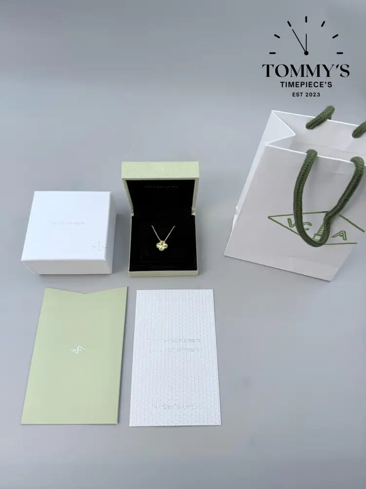 Yellow Gold VCA Necklace With Box Bag And Certificate