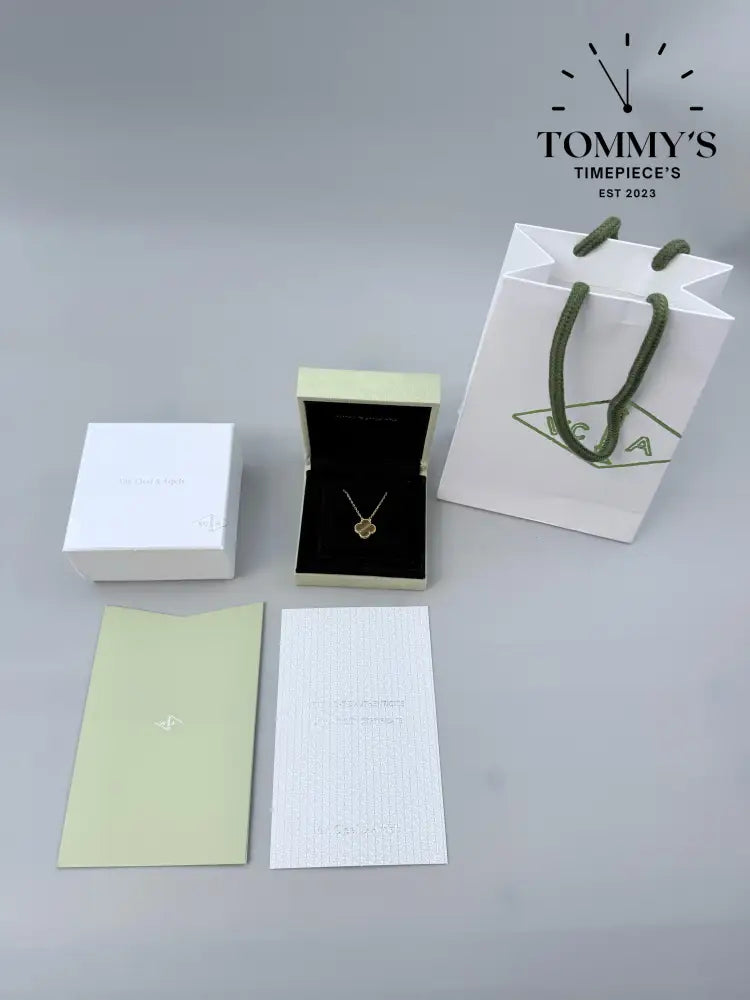 Yellow Gold VCA Necklace With Box Bag And Certificate