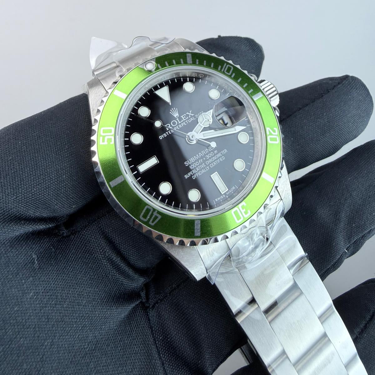 ARF Submariner Date "Kermit" (16610LV), 40mm Black Dial-Oyster Bracelet (Green Bezel)