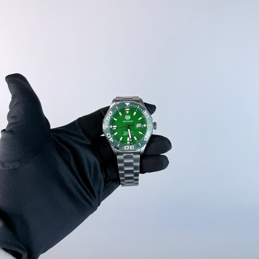 AAA+ Aquaracer Calibre 5 300M, 43mm Green Dial-Stainless Steel Bracelet (Green Bezel)