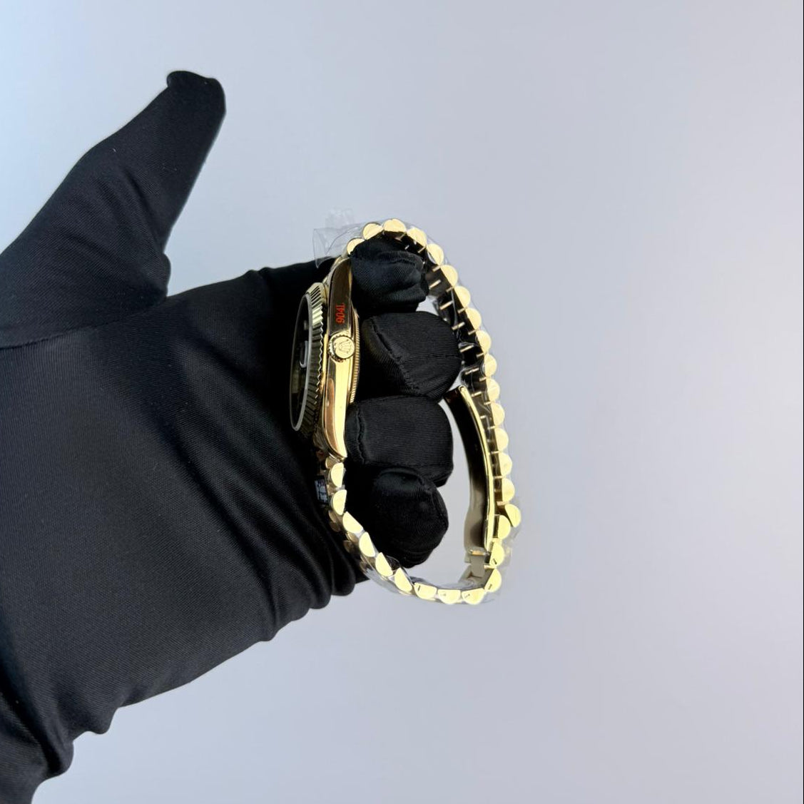 QF Superclone Day-Date (228238), 40mm Black Baguette Diamond Dial-Presidential Bracelet (Fluted Bezel)