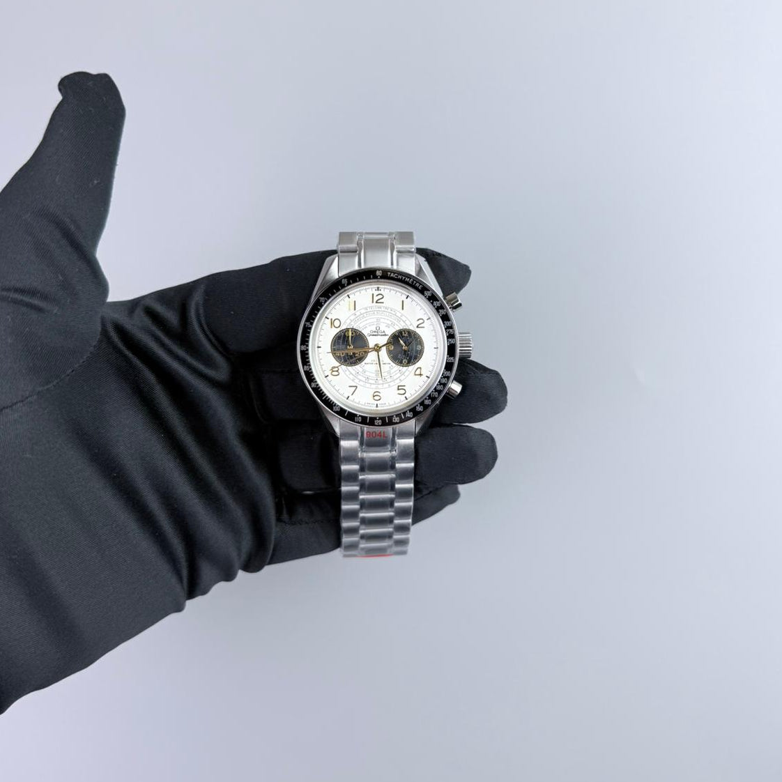 AAA+ Speedmaster Chronoscope Paris 2024, 43mm White Dial-Stainless Steel Bracelet (Black Bezel)