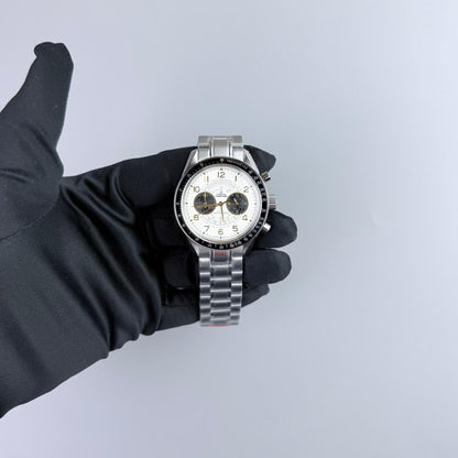 AAA+ Speedmaster Chronoscope Paris 2024, 43mm White Dial-Stainless Steel Bracelet (Black Bezel)