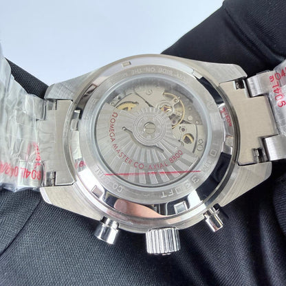 AAA+ Speedmaster Chronoscope Paris 2024, 43mm White Dial-Stainless Steel Bracelet (Black Bezel)