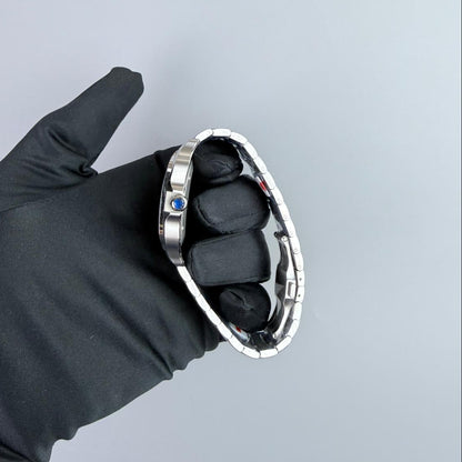 BVF Superclone Santos Large (WSSA0030), 39.8mm Gradient Blue Dial-Stainless Steel Bracelet (Silver Bezel) [Free Leather Strap]