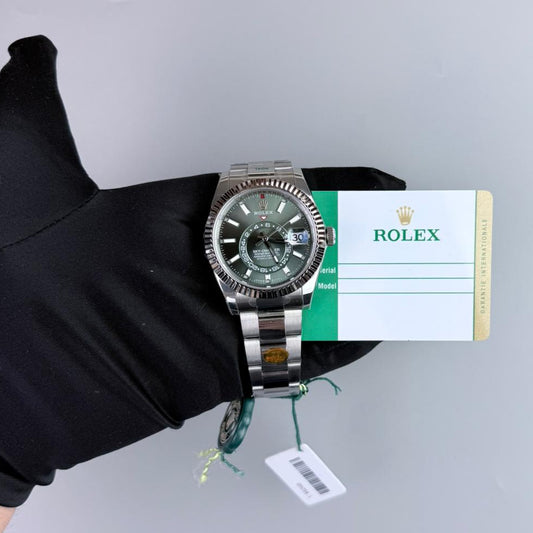 ZF Superclone Sky-Dweller (336934), 42mm Mint Green Dial-Oyster Bracelet (Fluted Bezel)