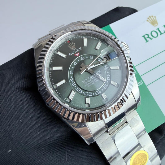 ZF Superclone Sky-Dweller (336934), 42mm Mint Green Dial-Oyster Bracelet (Fluted Bezel)
