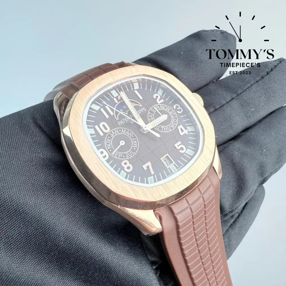 AAA+ Aquanaut Luce Annual Calendar Brown Dial 40mm Rubber Strap