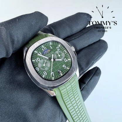 AAA+ Aquanaut Luce Annual Calendar Green Dial 40mm Rubber Strap