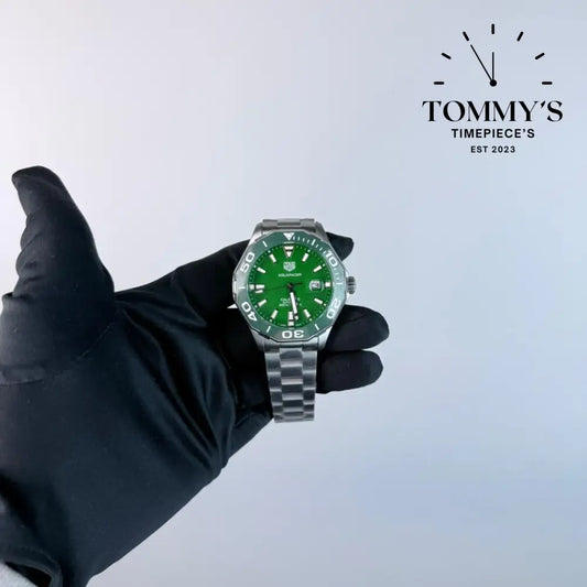 AAA+ Aquaracer Calibre 5 300M 43mm Green Dial-Stainless Steel Bracelet (Green Bezel) Watches