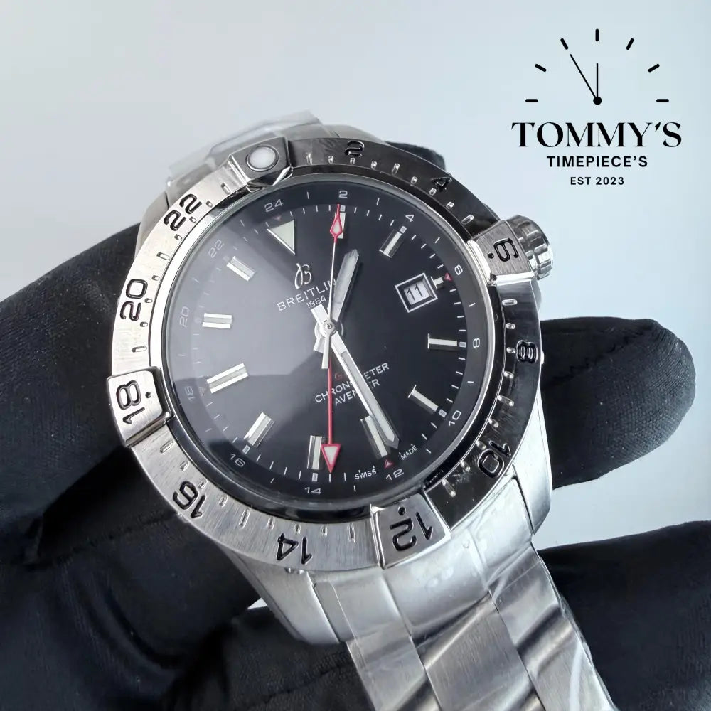 AAA+ Avenger Automatic GMT 44mm Black Dial