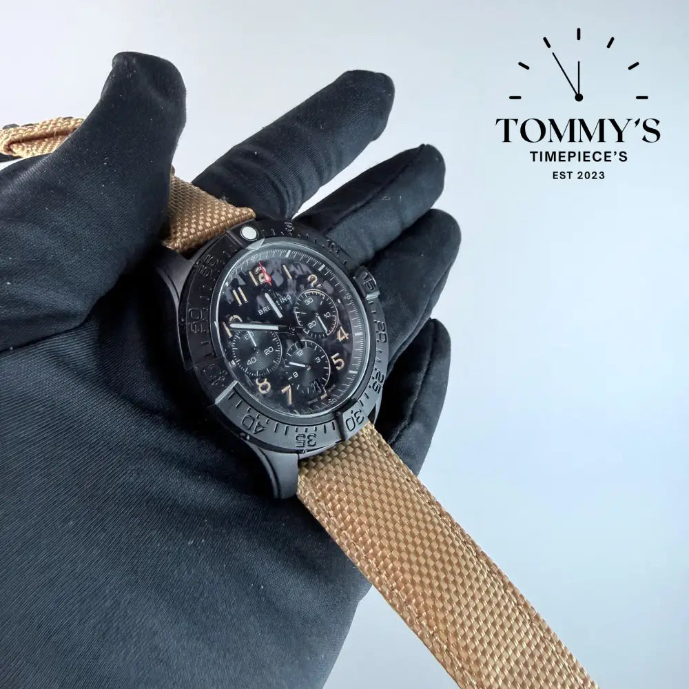 AAA+ Avenger B01 Chronograph 44 Night Mission Black Dial