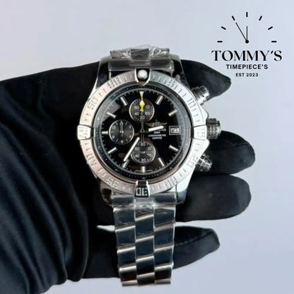 AAA+ Avenger Chronograph 45 Black Dial - Stainless Steel
