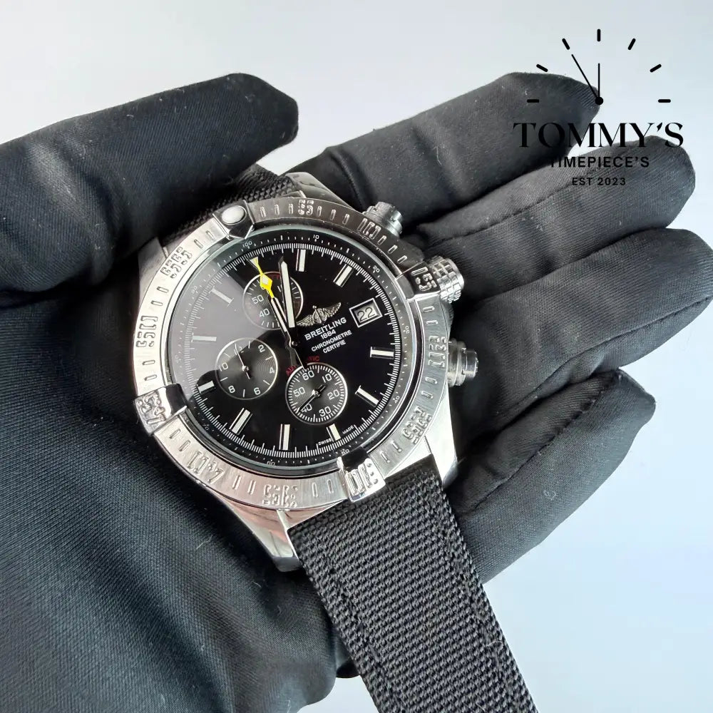 AAA+ Avenger Chronograph 45 Black Dial - Stainless Steel