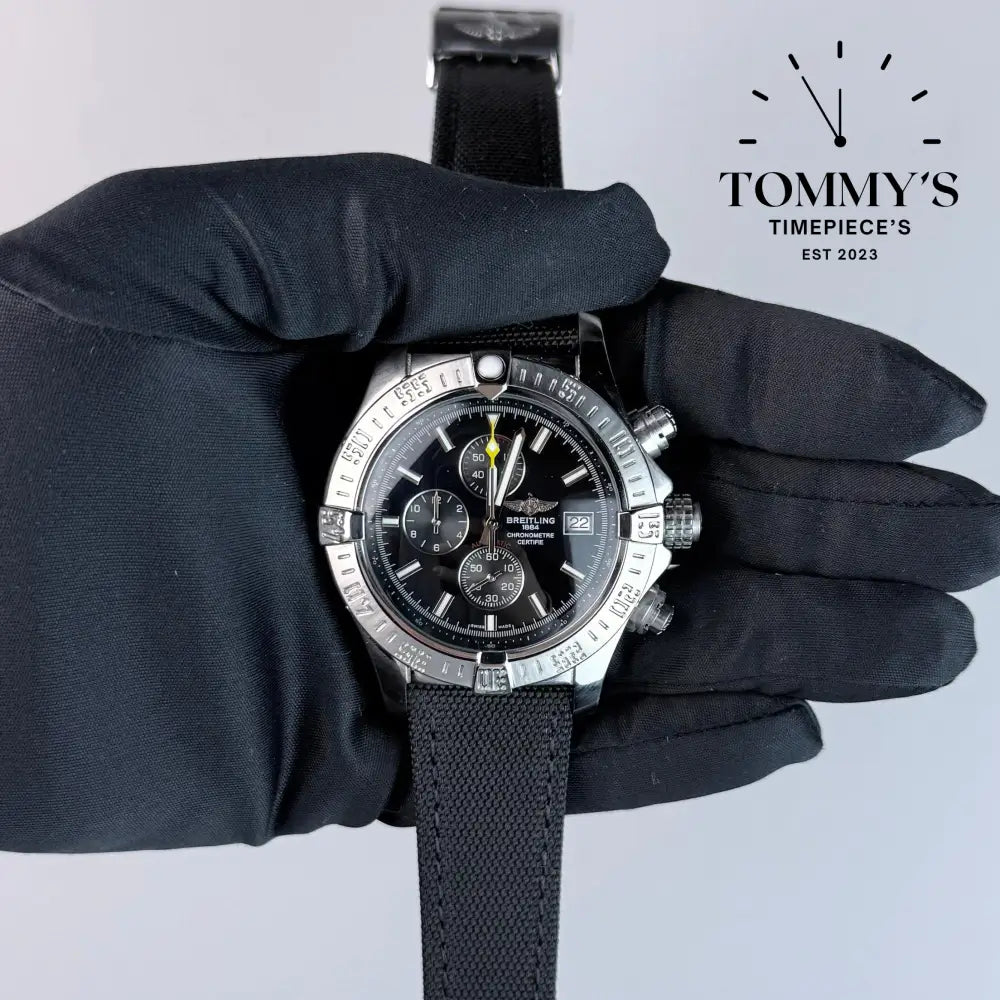 AAA+ Avenger Chronograph 45 Black Dial - Stainless Steel