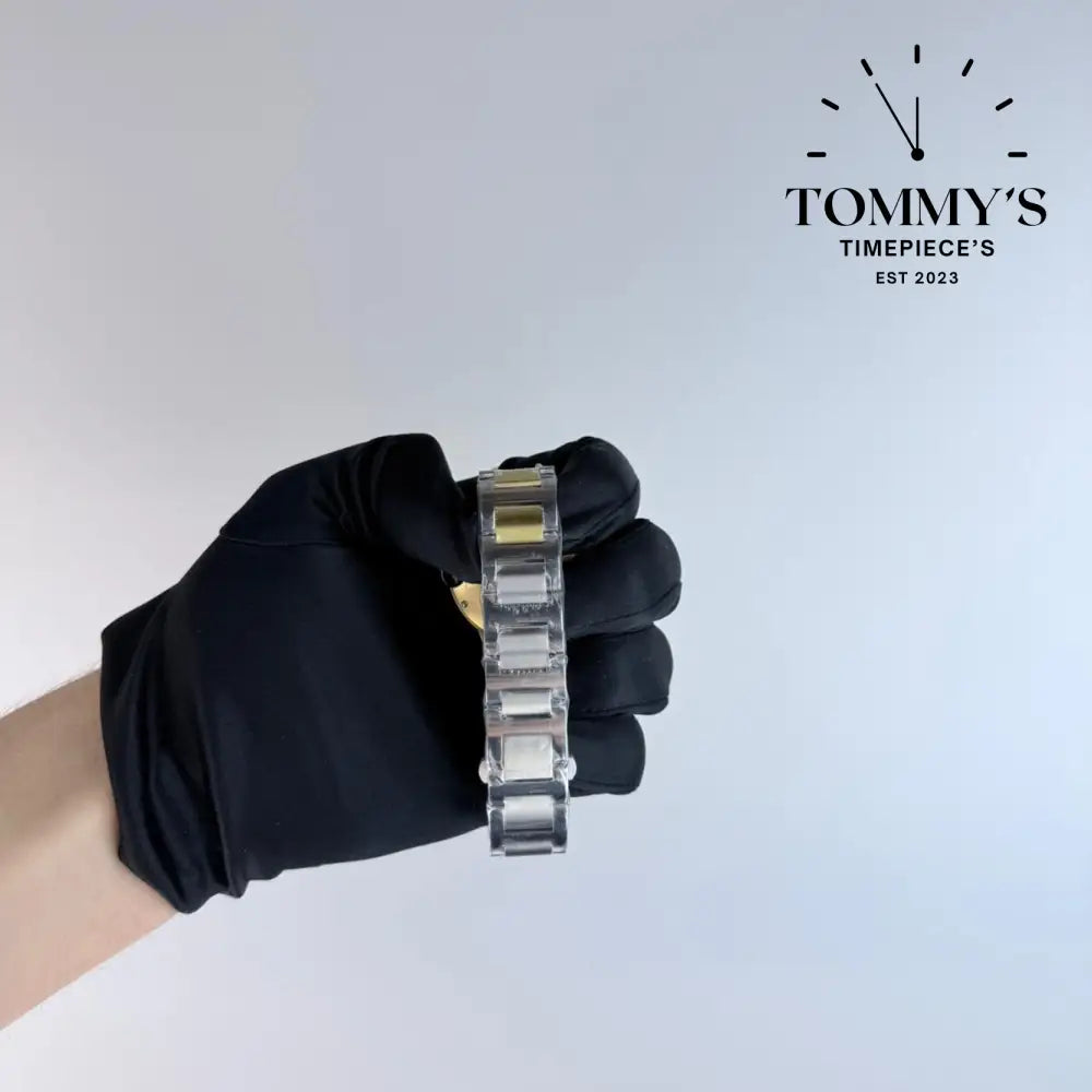 AAA+ Ballon Bleu 36mm Silvered Guilloché Dial-Stainless Steel Bracelet (Yellow Gold Bezel)