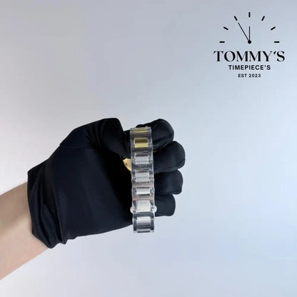 AAA+ Ballon Bleu 36mm Silvered Guilloché Dial-Stainless Steel Bracelet (Yellow Gold Bezel)