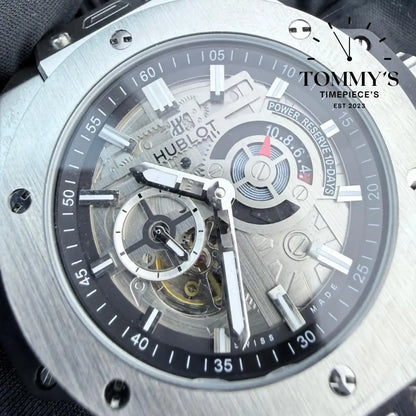 AAA+ Big Bang Meca-10 42mm Skeletonized Dial-Rubber Strap (Silver Dial) Watches