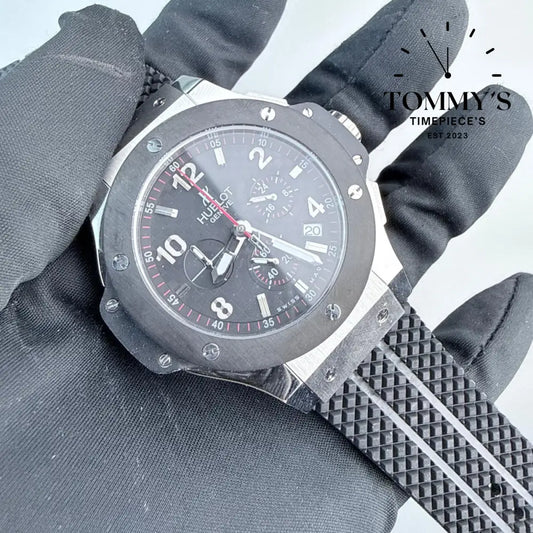 AAA+ Big Bang Original 44mm Black Dial-Rubber Strap (Black Bezel) Watches