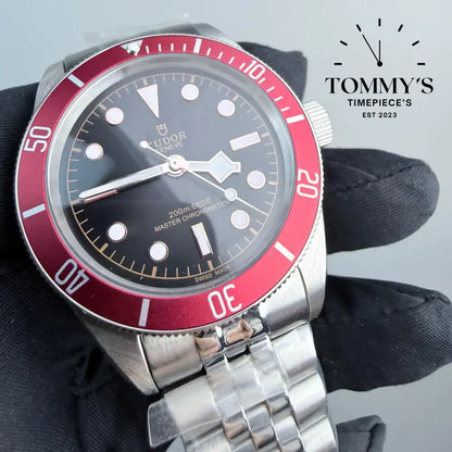 AAA+ Black Bay 41mm Black Dial-Stainless Steel Bracelet (Burgundy Bezel) Watches