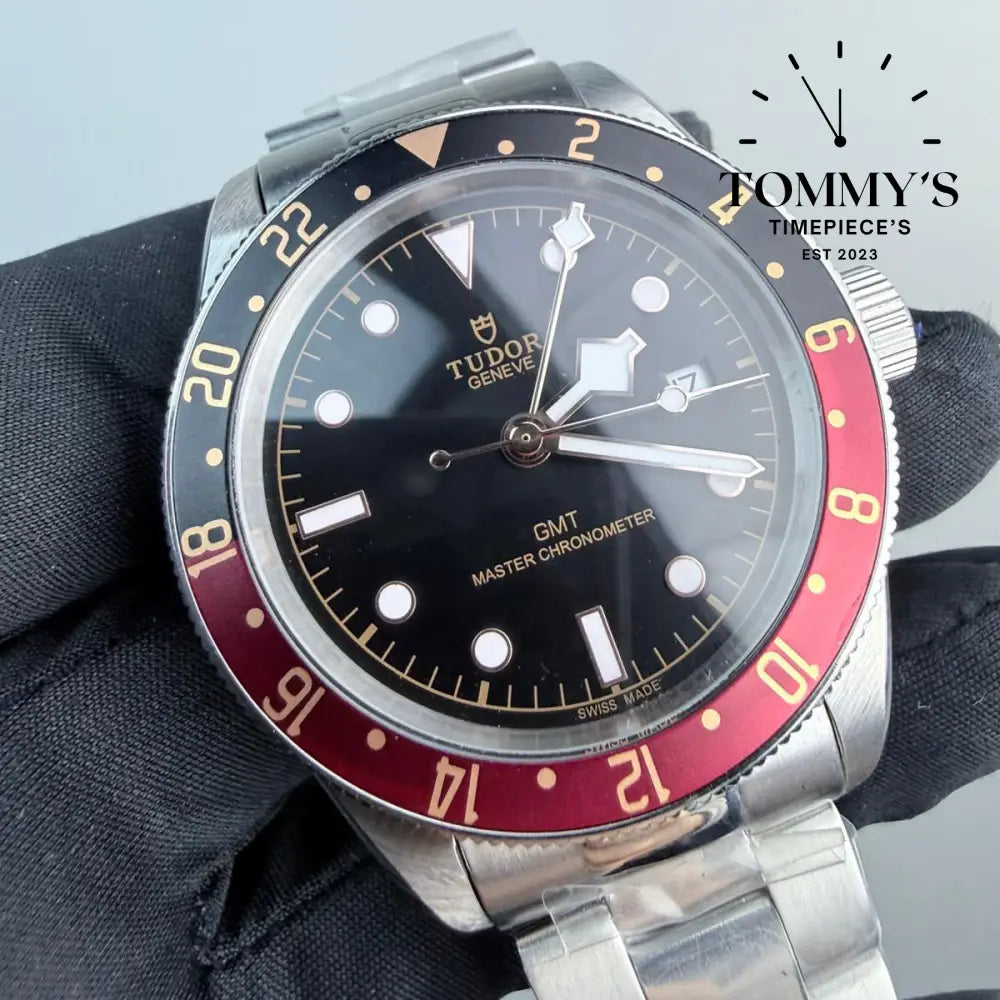AAA+ Black Bay 58 GMT 39mm Black Dial-Stainless Steel Bracelet (Black Red Bezel) Watches