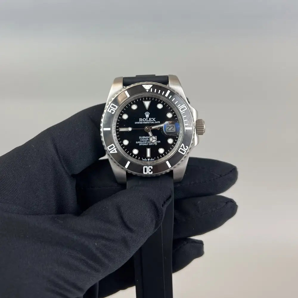 AAA + Black Submariner On Oysterflex Strap
