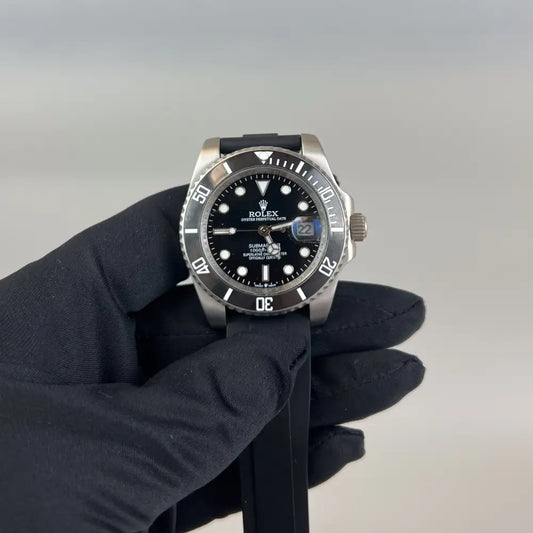 AAA + Black Submariner On Oysterflex Strap