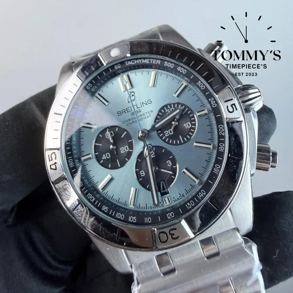 AAA+ Chronomat B01 42mm chronograph Ice Blue Dial - Stainless Steel