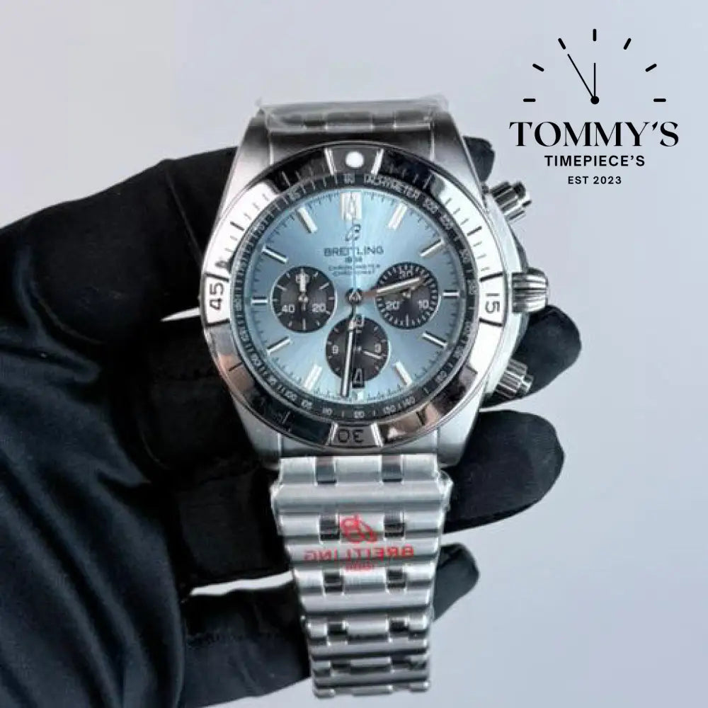 AAA+ Chronomat B01 42mm chronograph Ice Blue Dial - Stainless Steel