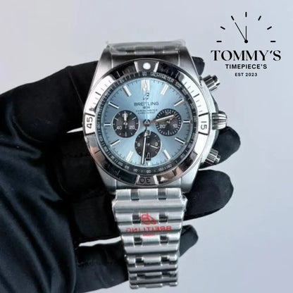 AAA+ Chronomat B01 42mm chronograph Ice Blue Dial - Stainless Steel