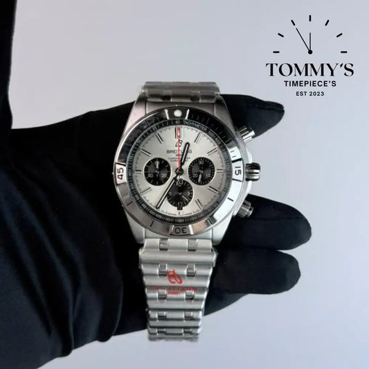 AAA+ Chronomat B01 42mm Chronograph Silver Dial- Stainless Steel Bracelet