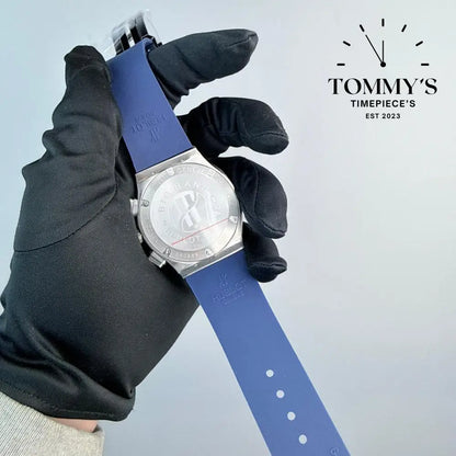 AAA+ Classic Fusion Chronograph Titanium Blue 42mm Blue Sunray-Rubber Strap (Grey Bezel) Watches