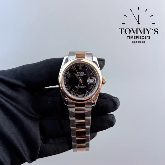 AAA + Datejust Black Dial (Bimetal) Oyster With Smooth Bezel